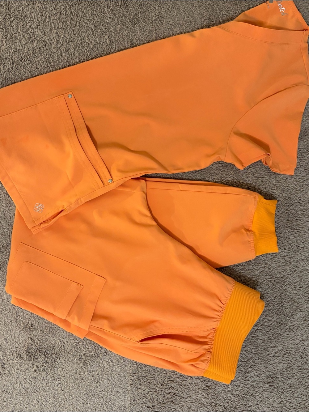 Easy Stretch Orange Scrub Set